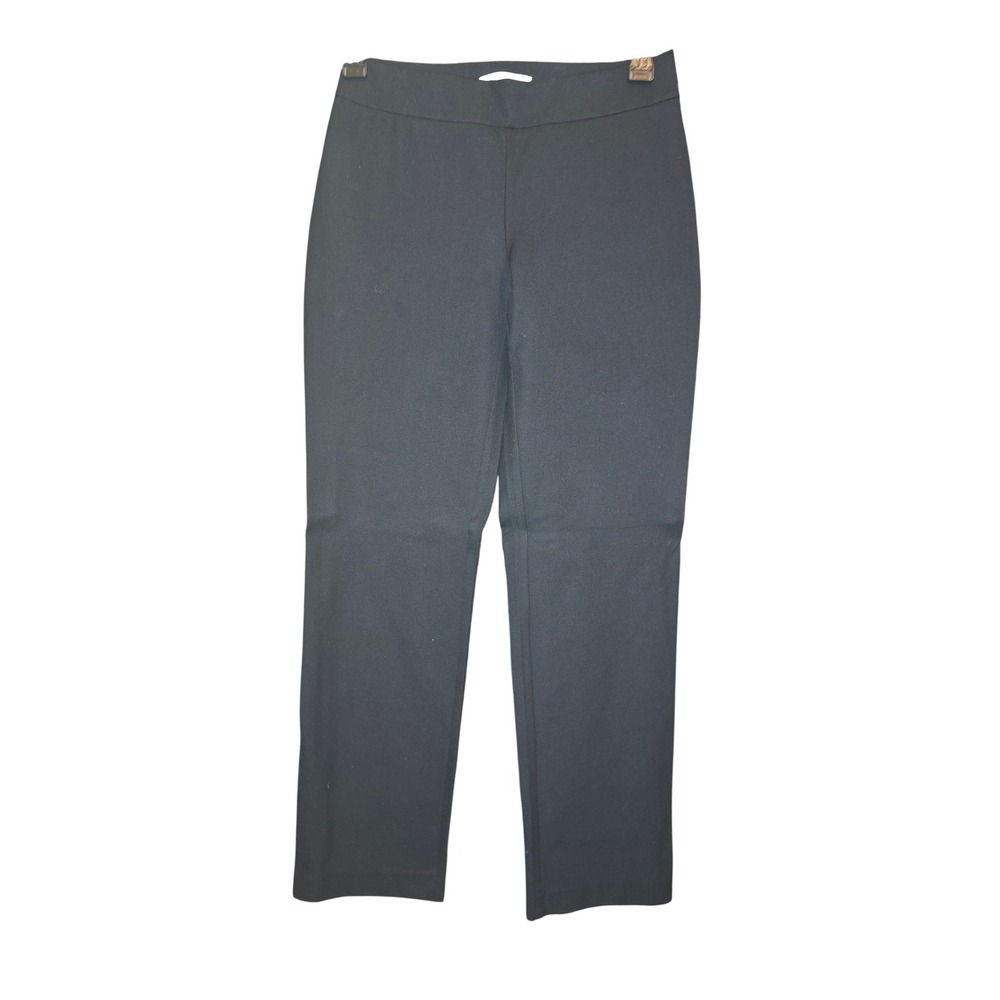Chicos Black Side Zip Straight Leg Trousers Pants Women Size 0 Regular